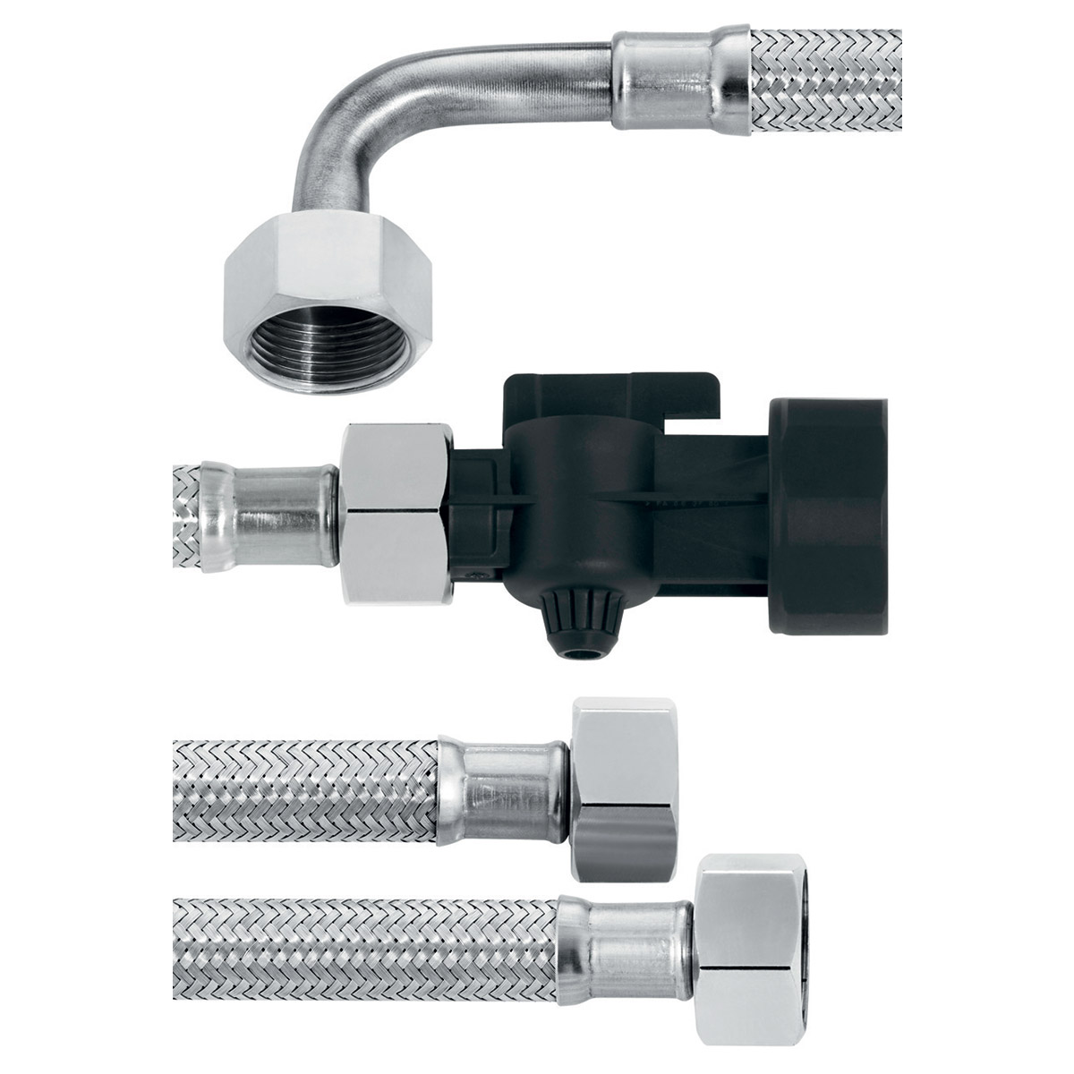 Комплект шлангов №3 (входной с запорным краном G1-G3/4 и выходной G3/4 ...